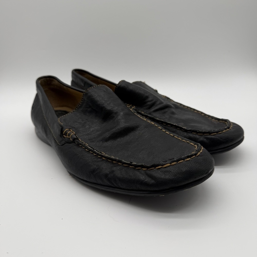 Born Men's Leather Slip On Loafers Driving Mocassins Hand Crafted Black 9.5 / 43